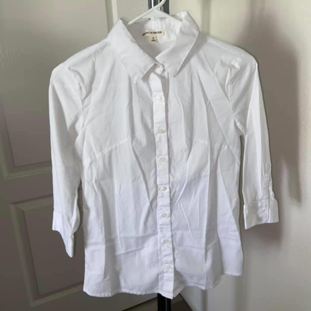 Zenana Outfitters White Button Up Shirt